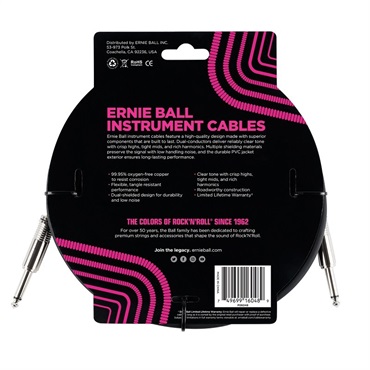 ERNIE BALL 【夏のボーナスセール】  Classic Instrument Cable 10ft S/S Black [#6048] 画像1