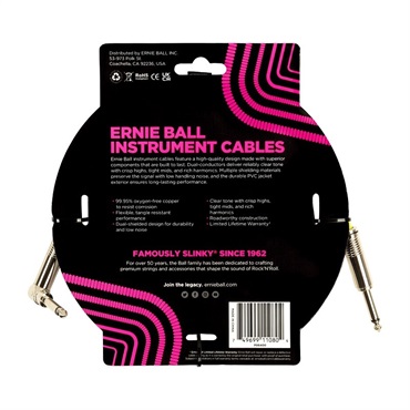 ERNIE BALL 【夏先取り大特価セール】 Classic Instrument Cable 15ft S/L White [#6400] 画像1