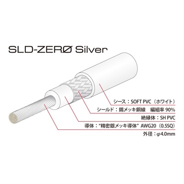 Oyaide SLD-ZERO Silver (1m単位切り売り) 画像1