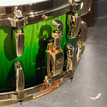 Pearl Masterworks Snare Drum 14×6.5 - Emerald Fade over White Sycamore w/Gold Parts [MWA1465SG] 画像1
