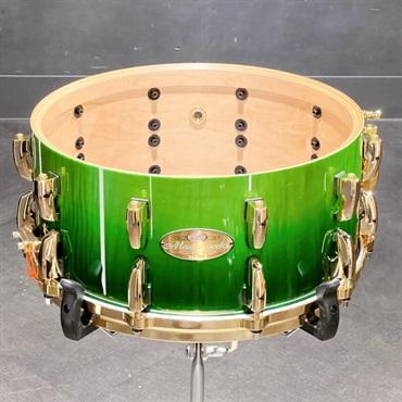 Pearl Masterworks Snare Drum 14×6.5 - Emerald Fade over White Sycamore w/Gold Parts [MWA1465SG] 画像3