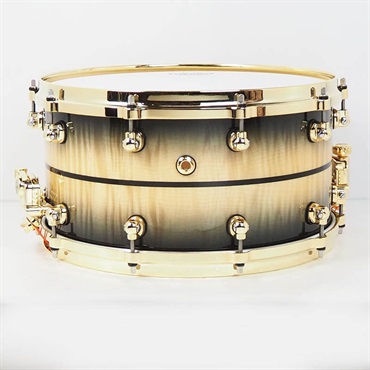 Pearl Masterworks Snare Drum 14×7 - Natural to Black Burst over White Sycamore w/Ebony Inlay/Gold Parts [MWAC1470S-G] 画像1