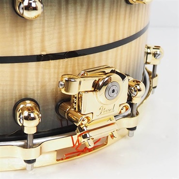 Pearl Masterworks Snare Drum 14×7 - Natural to Black Burst over White Sycamore w/Ebony Inlay/Gold Parts [MWAC1470S-G] 画像5
