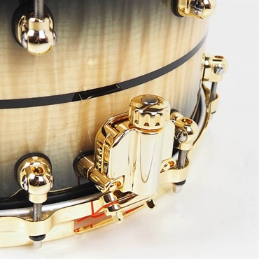Pearl Masterworks Snare Drum 14×7 - Natural to Black Burst over White Sycamore w/Ebony Inlay/Gold Parts [MWAC1470S-G] 画像6