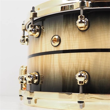 Pearl Masterworks Snare Drum 14×7 - Natural to Black Burst over White Sycamore w/Ebony Inlay/Gold Parts [MWAC1470S-G] 画像7