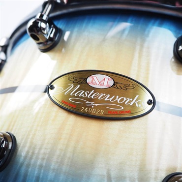 Pearl Masterworks Snare Drum 14×7 - Natural to Blue Burst over White Sycamore w/Ebony Inlay/Black Ninickel Parts [MWAC1470S-BN] 画像2