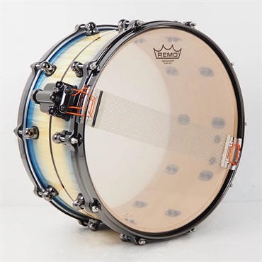 Pearl Masterworks Snare Drum 14×7 - Natural to Blue Burst over White Sycamore w/Ebony Inlay/Black Ninickel Parts [MWAC1470S-BN] 画像4