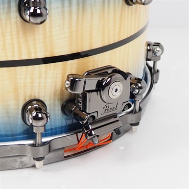 Pearl Masterworks Snare Drum 14×7 - Natural to Blue Burst over White Sycamore w/Ebony Inlay/Black Ninickel Parts [MWAC1470S-BN] 画像5