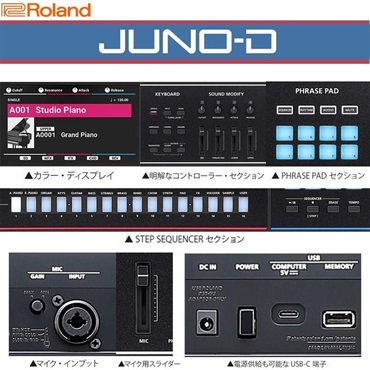 Roland JUNO-D6 SYNTHESIZER シンセサイザー(オリジナルキャリングケースプレゼント) ローランド ※配送事項要ご確認 画像3