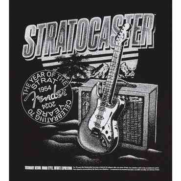 Fender 【夏のボーナスセール】 Fender Stratocaster 70th Anniversary Tee Black (M size) [9101292497] 画像1
