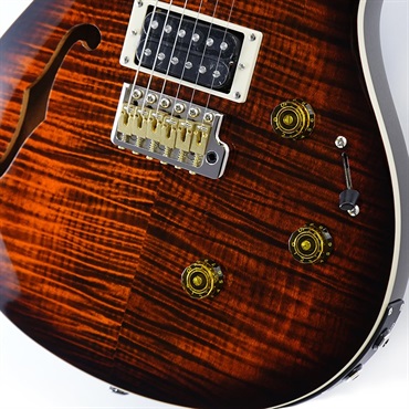 P.R.S. SE Custom 24 Semi-Hollow Piezo (Orange Tiger Smokeburst) 画像4