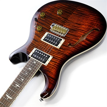 P.R.S. SE Custom 24 Semi-Hollow Piezo (Orange Tiger Smokeburst) 画像5