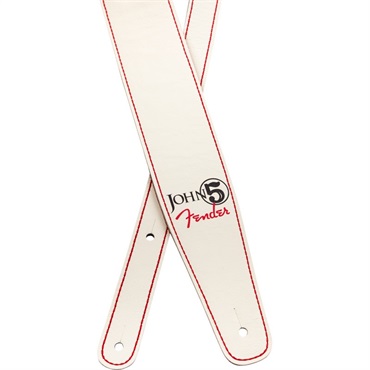 Fender USA JOHN 5 LEATHER STRAP WHITE AND RED (#0990650109) 画像1