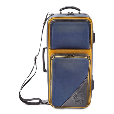 GARD BAGS ガードバッグス / ファイバーグラス シリーズ 4-EHSNB-K トランペット用 ダブル ケース / ネイビーコーデュラ ナイロン・ブラックレザー トリム・イエローハイライト 画像1