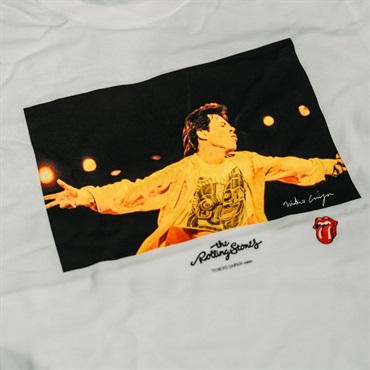 Ikebe Original Mick Photo by Mikio Ariga Tokyo Japan 1990 S/S Tee White-XL【ニューアルバム発売記念sale!!】 画像4