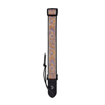 D’Addario 【夏のボーナスセール】ジャカードウクレレストラップ 15UKE05(ペイズリー、グレー/オレンジ) ダダリオ 画像1