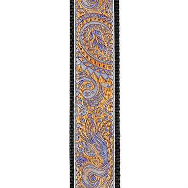 D’Addario 【夏のボーナスセール】ジャカードウクレレストラップ 15UKE05(ペイズリー、グレー/オレンジ) ダダリオ 画像2