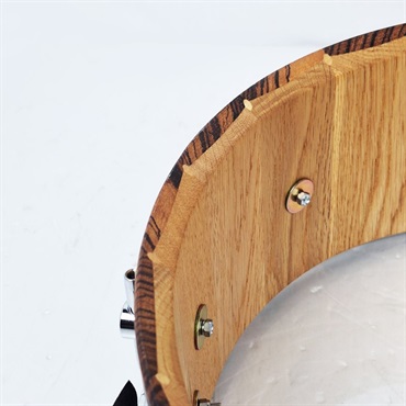 Inami Custom Drums ICD Zebra/Oak Mix Stave Snare Drum 14×5.5【MADE IN JAPAN】 画像9