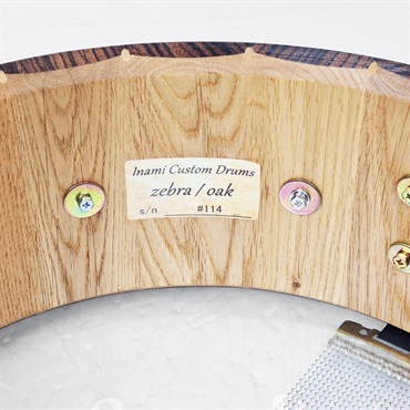 Inami Custom Drums ICD Zebra/Oak Mix Stave Snare Drum 14×5.5【MADE IN JAPAN】 画像10