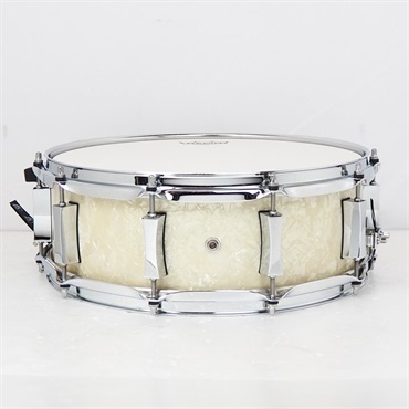 PORK PIE 【創業50周年大決算SALE】8ply Maple Snare Drum 14×5 - Vintage White Marine Pearl Wrap 画像1