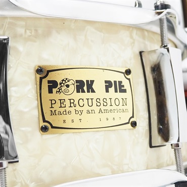 PORK PIE 【創業50周年大決算SALE】8ply Maple Snare Drum 14×5 - Vintage White Marine Pearl Wrap 画像2