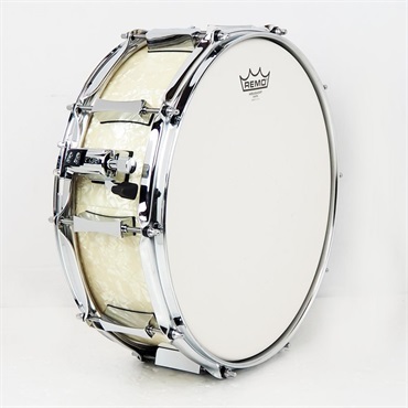 PORK PIE 【創業50周年大決算SALE】8ply Maple Snare Drum 14×5 - Vintage White Marine Pearl Wrap 画像3