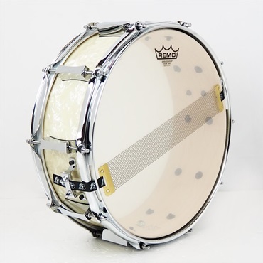 PORK PIE 【創業50周年大決算SALE】8ply Maple Snare Drum 14×5 - Vintage White Marine Pearl Wrap 画像4