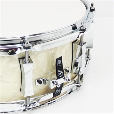 PORK PIE 【創業50周年大決算SALE】8ply Maple Snare Drum 14×5 - Vintage White Marine Pearl Wrap 画像6