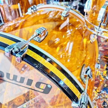 Ludwig USED 中古 Amber Vistalite 3pc Drum Kit [22BD.16FT.12TT/ファイバーケース付属] 画像6