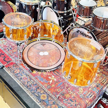 Ludwig USED 中古 Amber Vistalite 3pc Drum Kit [22BD.16FT.12TT/ファイバーケース付属] 画像7