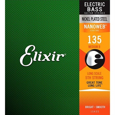 ELIXIR Nickel Plated Steel Bass Strings with ultra-thin NANOWEB Coating 5th/Low-B (135/Long) #15435 画像1