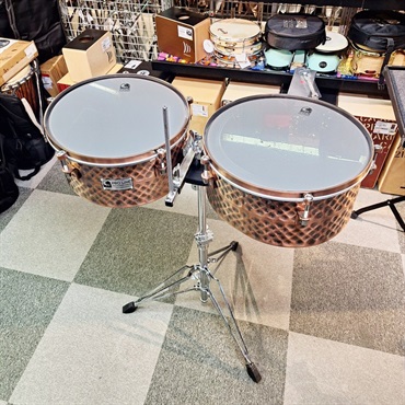 TOCA USED 中古 Pro Line Hand Hammered Steel Timbale Set [スタンド付属/Black Copper Finish] 画像5