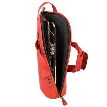 MG Leather Work シングル トランペット用ソフトケース CrazyHorse Red (レッド) 画像6