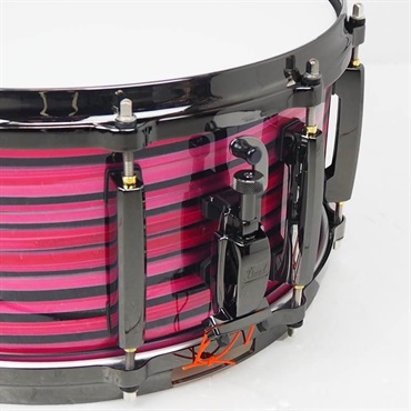 Pearl 【創業50周年大決算SALE】MMGC1465S/BN #T18 [Masters Maple Gum 14×6.5 Snare Drum - Nitro Red and Black Lacquer Swirl w/Nickel Hardware]【Pearlファクトリーツアー2024オーダー品】【店頭展示特価品】 画像5