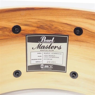 Pearl 【創業50周年大決算SALE】MMGC1465S/BN #T18 [Masters Maple Gum 14×6.5 Snare Drum - Nitro Red and Black Lacquer Swirl w/Nickel Hardware]【Pearlファクトリーツアー2024オーダー品】【店頭展示特価品】 画像10