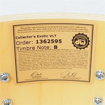 dw 【値下げしました！】DRX66514SSC367 [Collector's Pure Maple Old Style VLT Shell 14×6.5 / Natural Hard Satin Over Koa] 【在庫処分特価品】 画像10