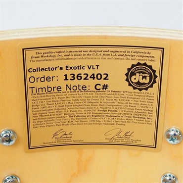 dw 【秋のスーパーセール】DRX66514SSC633 [Collector's Pure Maple Old Style VLT Shell 14×6.5 / Natural Lacquer Over Vertical Tropical Olive] 【在庫処分特価品】 画像10