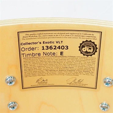dw DRX66514SSC634 [Collector's Pure Maple Old Style VLT Shell 14×6.5 / Natural Hard Satin Over Vertical Tropical Olive] 【在庫処分特価品】 画像10