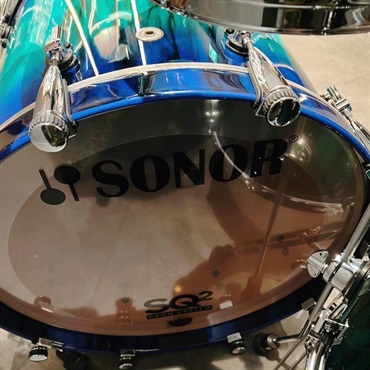 SONOR SQ2 System Beech Vintage 4pc Drum Kit - Green Lacquer over Blue Burst Finish with African Marble [BD22，TT10&12，FT16]【特注品】【店頭展示特価品】 画像6