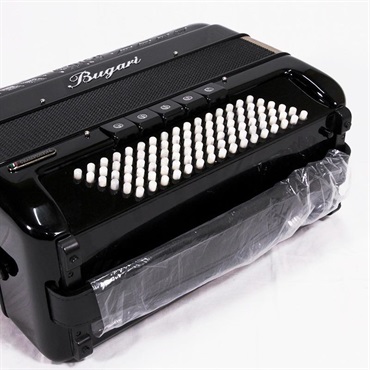 BUGARI (ボタンアコキャンペーン対象・対面レッスン3ヶ月分付)(イタリア製リュック型ソフトケース付き)351CH BK H.M.M.L BUGARI ブガリ 中型 ボタン式 クロマチックアコーディオン Italy Black 画像4