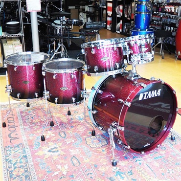 TAMA USED 中古 Starclassic Walnut/Birch 5pc Drum Kit - Molten Dark Raspberry Fade[打面側バスドラムフープ交換あり] 画像1