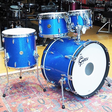 GRETSCH USED 中古 USA Custom 4pc Drum Kit -Blue Sparkle- [BD22，FT14、TT12、TT10] 画像1