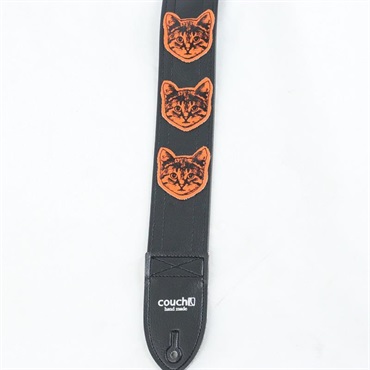 Couch Guitar Strap ニャン・ ニャン・ ニャン Black/Orange 画像1