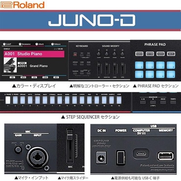 Roland JUNO-D6［初心者向け☆エントリーセットB] イケベオリジナル・レインカバー付き！【kbdset】 シンセサイザー ローランド ※配送事項要ご確認 画像3