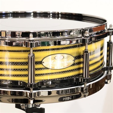 Pearl 【イケベ楽器店創業50周年記念モデル】Masterworks Snare Drum 14x5 Free Floating - Gold Swirl on Black Carbon 画像1