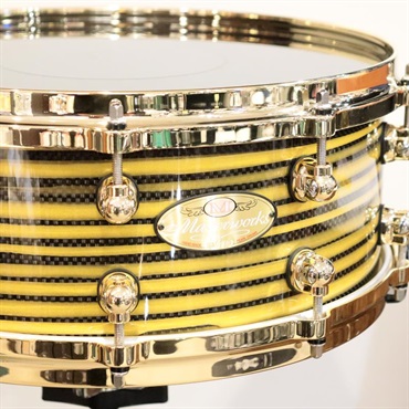 Pearl 【イケベ楽器店創業50周年記念モデル】Masterworks Snare Drum 14x5.5 - Gold Swirl on Black Carbon 画像1
