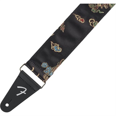 Fender USA Satin Dragon Strap， Black [0990638050] 画像1