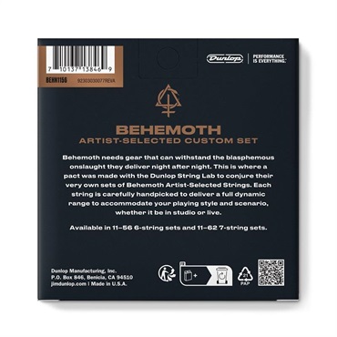 Dunlop (Jim Dunlop) BEHN1156 BEHEMOTH ARTIST-SELECTED CUSTOM GUITAR STRINGS (11-56) 画像1