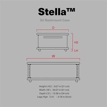 Wavebone Stella Portable Rack Case-3U Walnut (ウェーブボーン)(ラックケース)(19インチ)(3U) 画像2