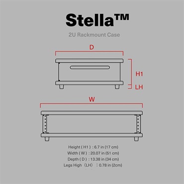 Wavebone Stella Portable Rack Case-2U Black (ウェーブボーン)(ラックケース)(19インチ)(2U) 画像2